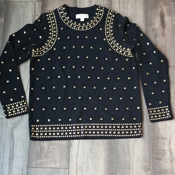 Michael Kors Sweaters - Studded Black and Gold Women's Sweater